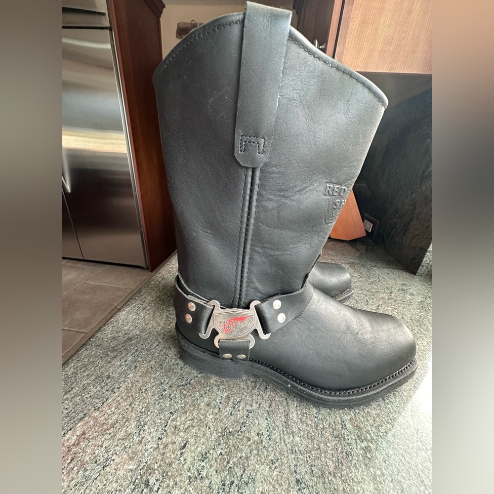 Never worn. motorcycle boots.  This is a discontinued model.  Hard to find.